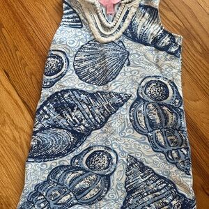 Lilly Pulitzer Blue and White Seashell Pattern Dress